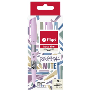 Resaltador Filgo Lighter Fine Punta Biselada X5u