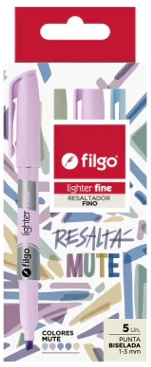 Resaltador Filgo Lighter Fine Punta Biselada X5u