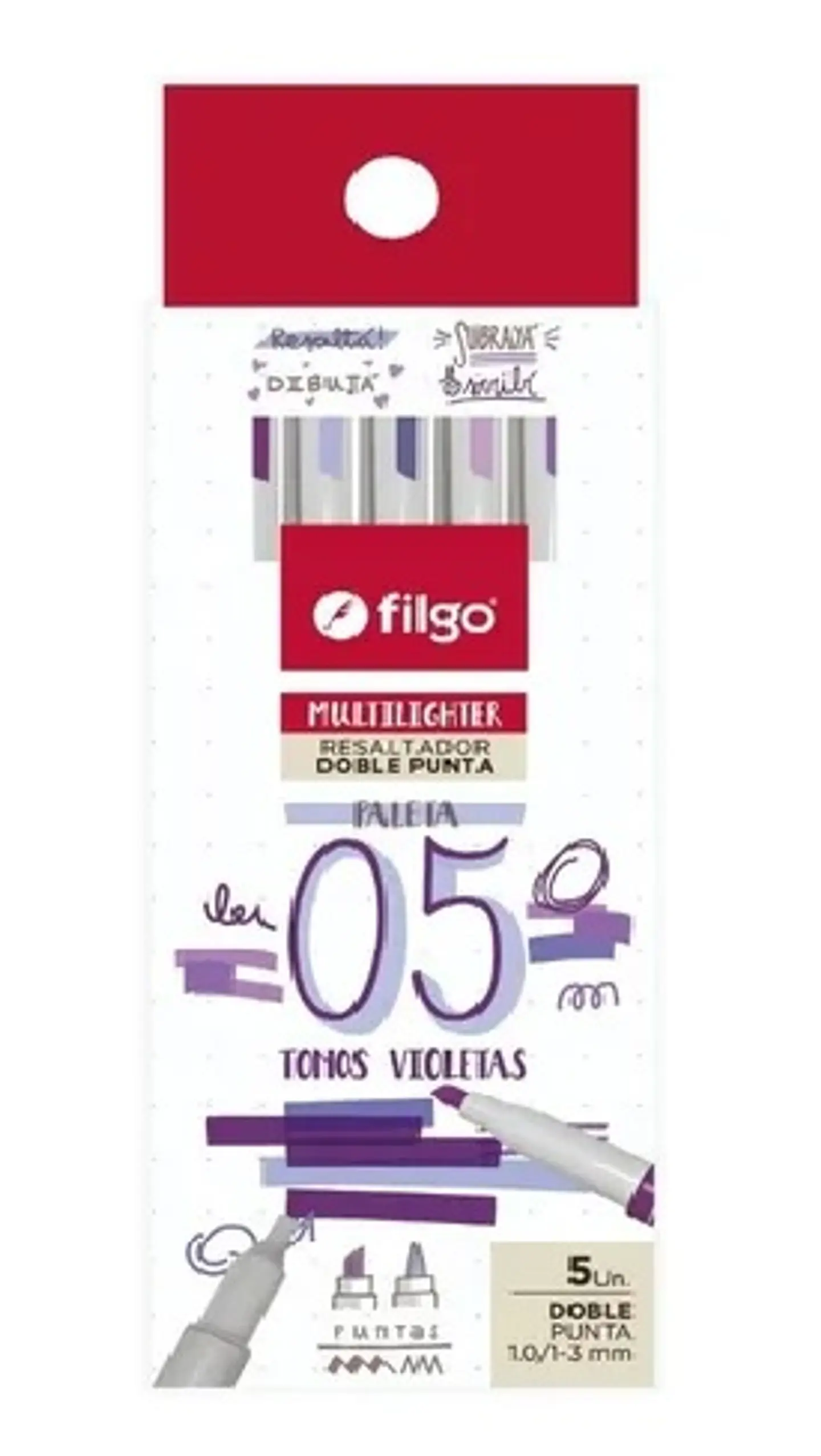 Resaltador Filgo Multilighter Doble Punta X5u V/tonos 1