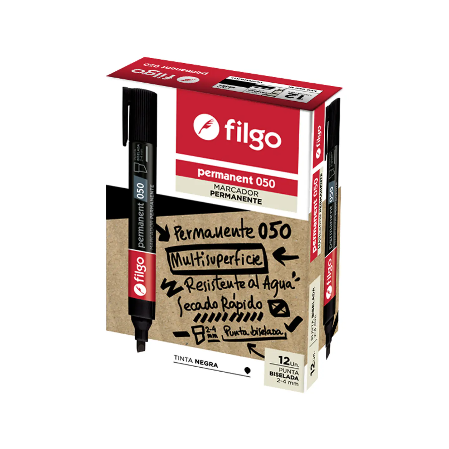 Marcador Permanent 050 Filgo Punta Biselada 1
