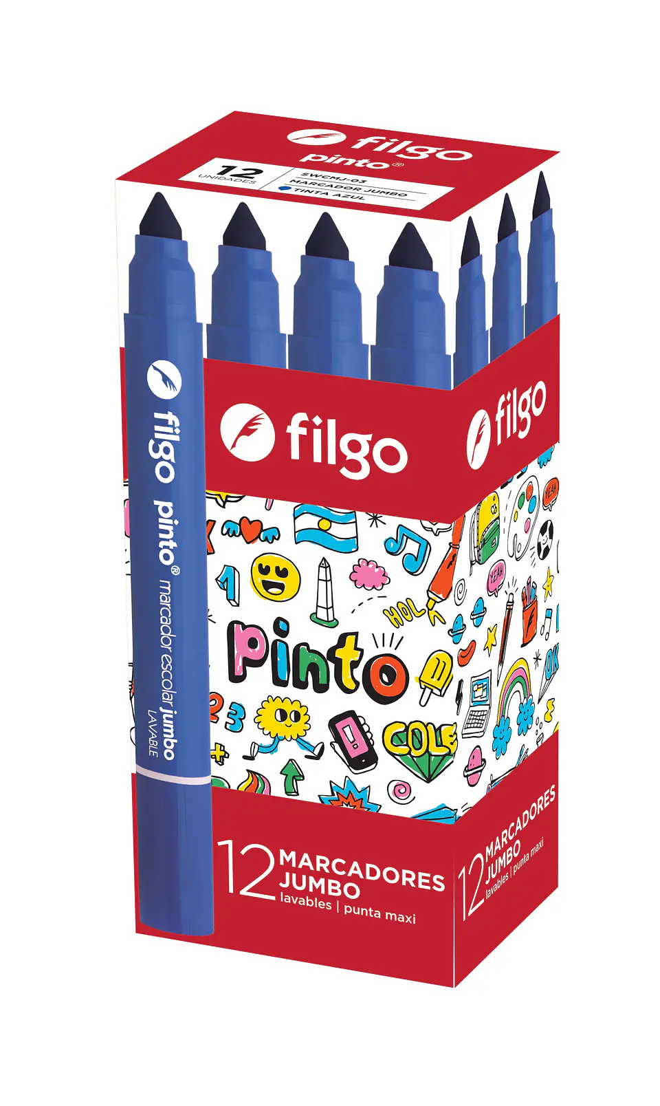 Marcador Filgo Escolar Jumbo X 12u. 1