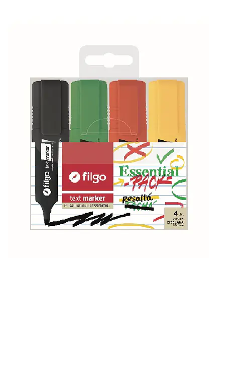 Resaltador Filgo Text Marker Essential Blister X 4u