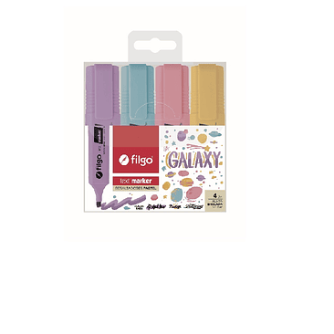 Resaltador Filgo Text Marker Galaxy Blister X 4u 1