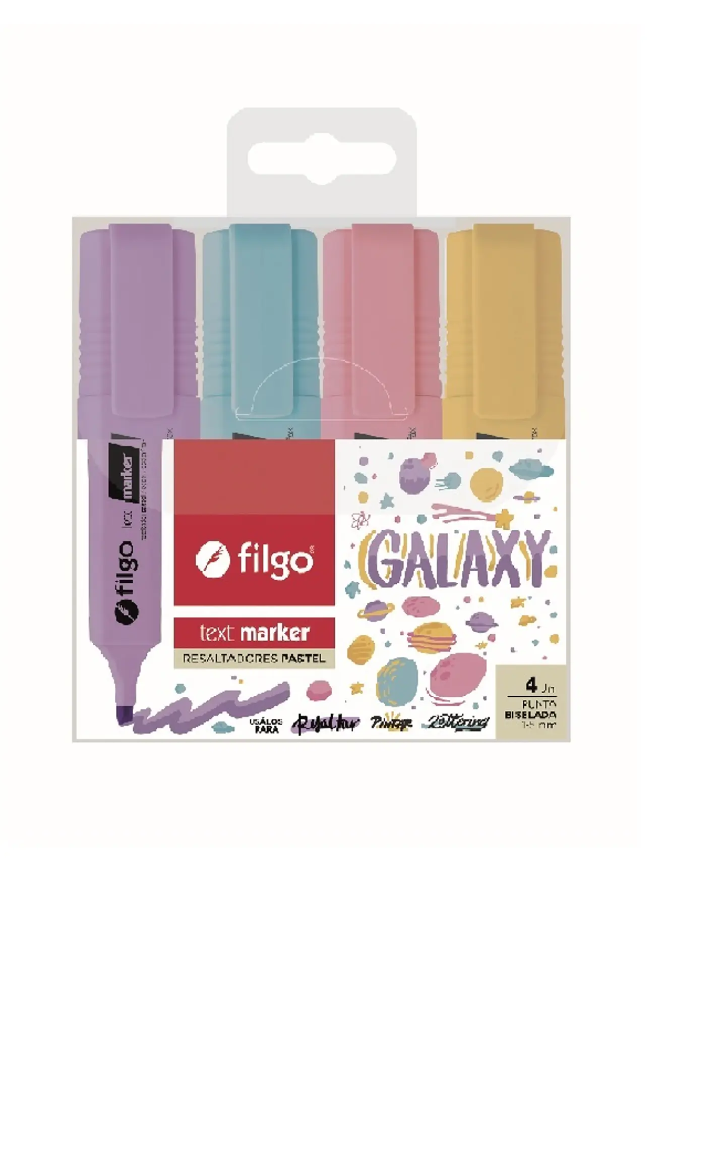 Resaltador Filgo Text Marker Galaxy Blister X 4u 1