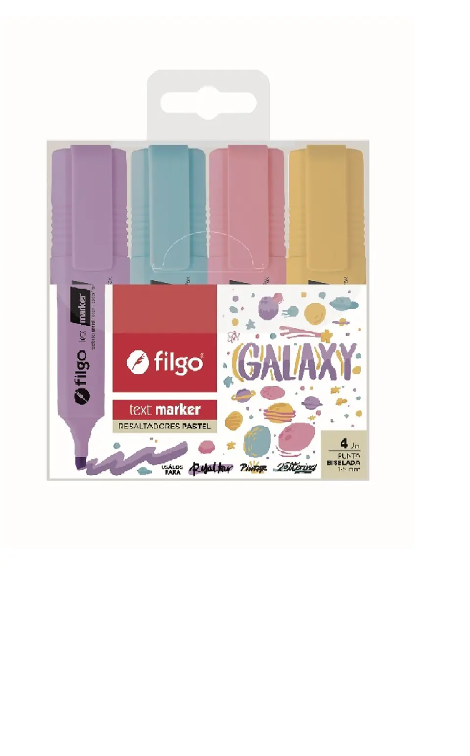 Resaltador Filgo Text Marker Galaxy Blister X 4u 1