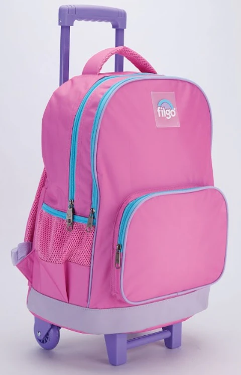 Mochila Filgo Starpak Plain Rosa 18" C/ruedas + Llavero