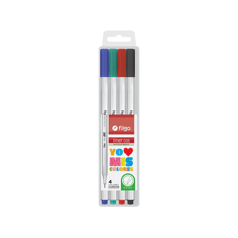 Microfibra Filgo Liner 038 Estuche X4u. Colores Surtidos