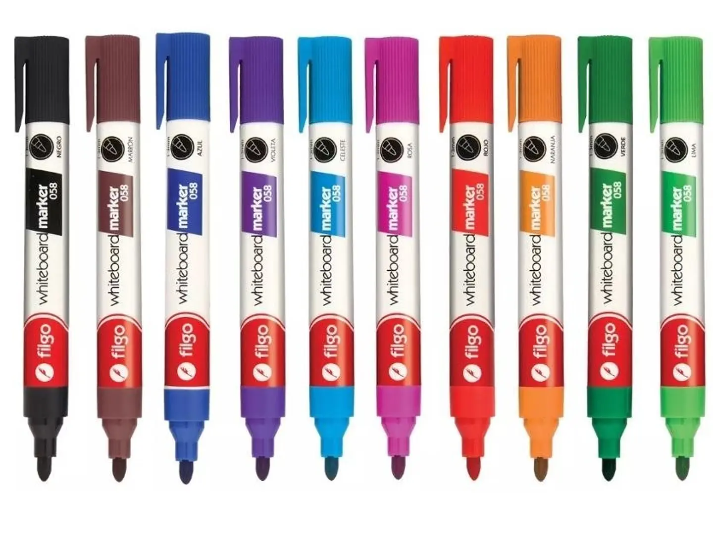 Marcador Filgo Para Pizarra 058 Punta Redonda X 6u V/colores 1