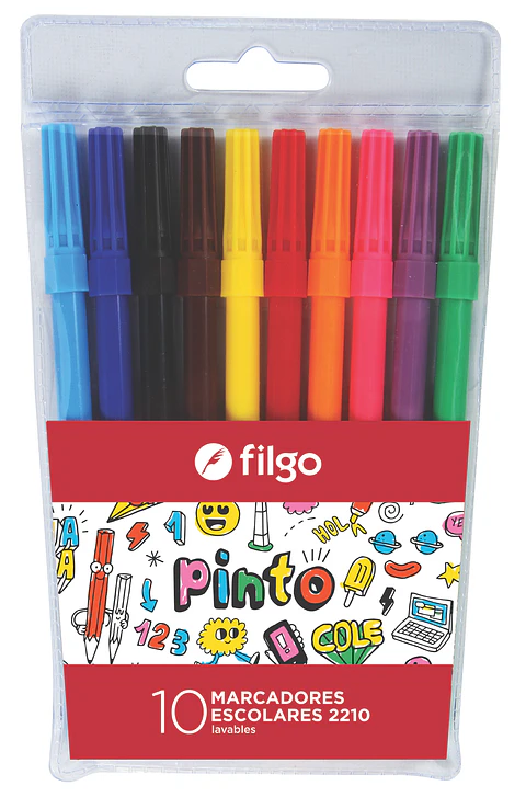 Marcador Escolar Filgo Pinto V/colores X10u.