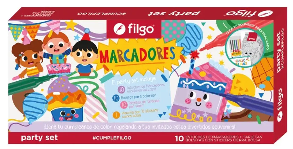 Set Filgo Party Marcadores X31 Piezas 1