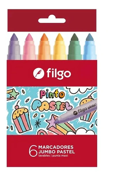 Marcador Filgo Pinto Jumbo Pastel X6