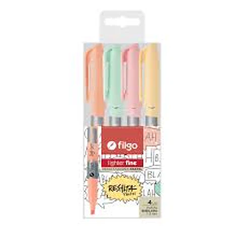 Resaltador Filgo Lighter Fine Pastel Pta Bisel Blister X4u.