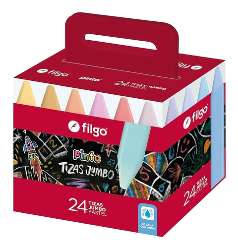 Tizas Jumbo Filgo Pinto Pastel X24