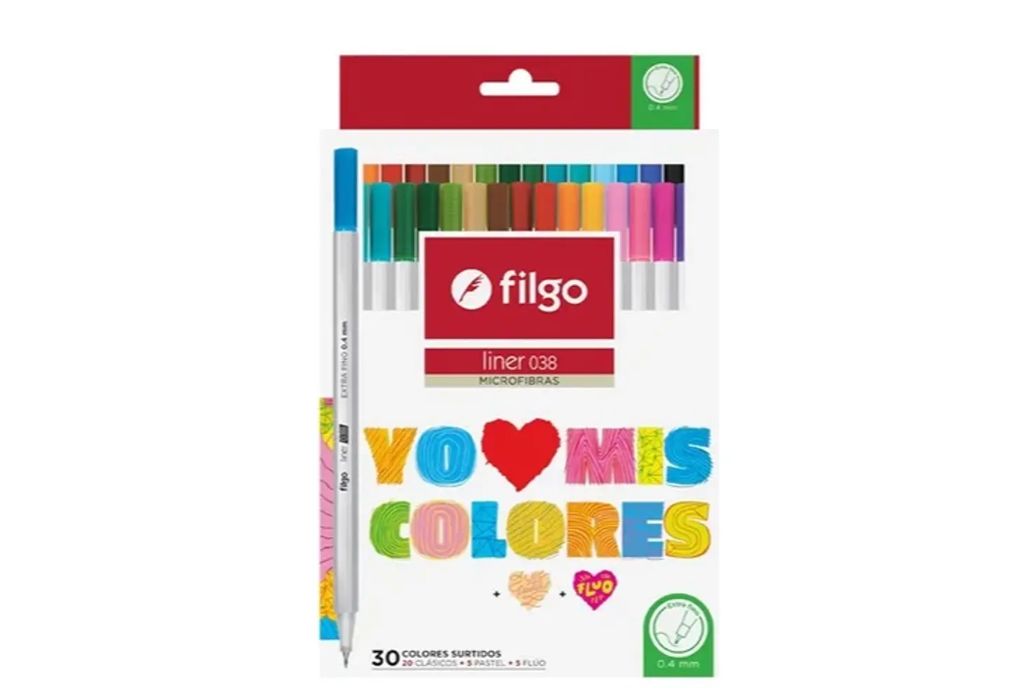 Microfibra Filgo Liner 038 0.4mm X30u. V/colores 1