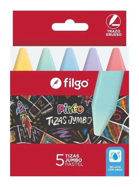 Tizas Jumbo Filgo Pinto Pastel X5