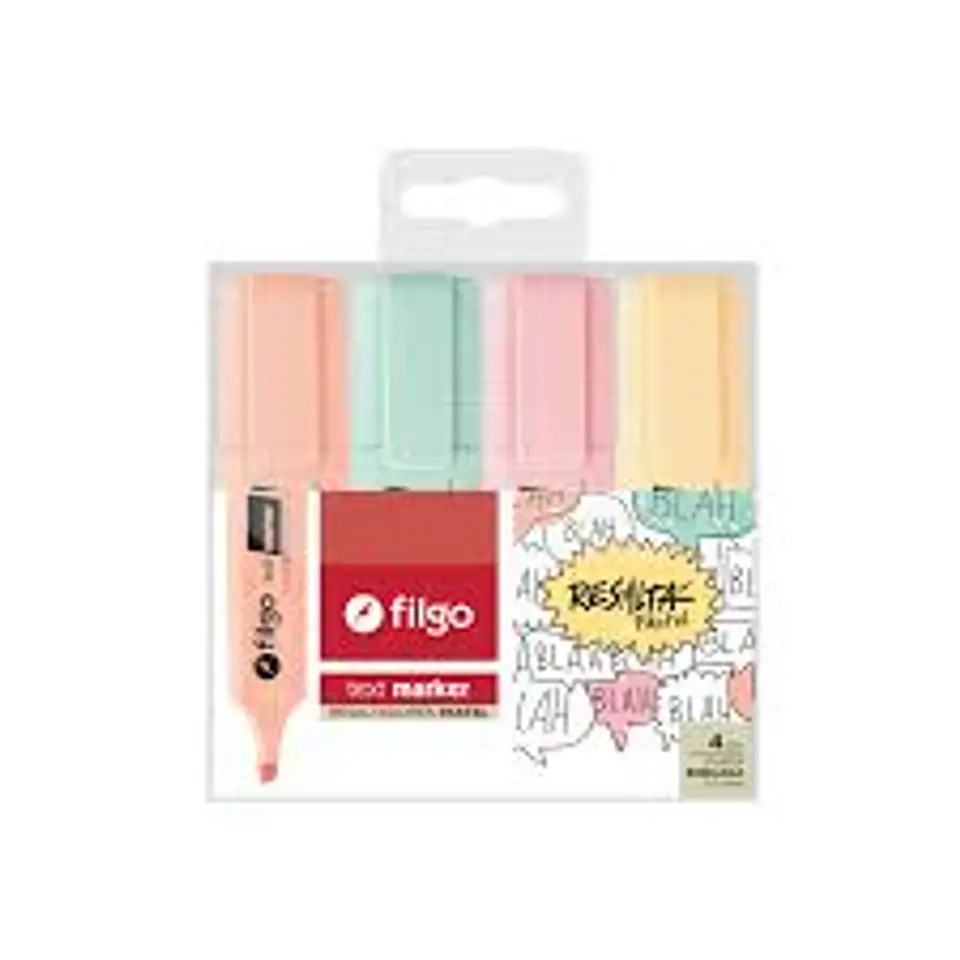 Resaltador Filgo Text Marker Pastel Pack X4u. 1