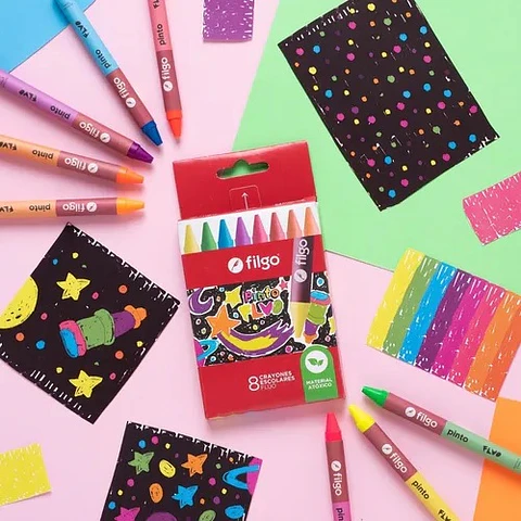 Crayones Filgo Pinto Fluo X8u