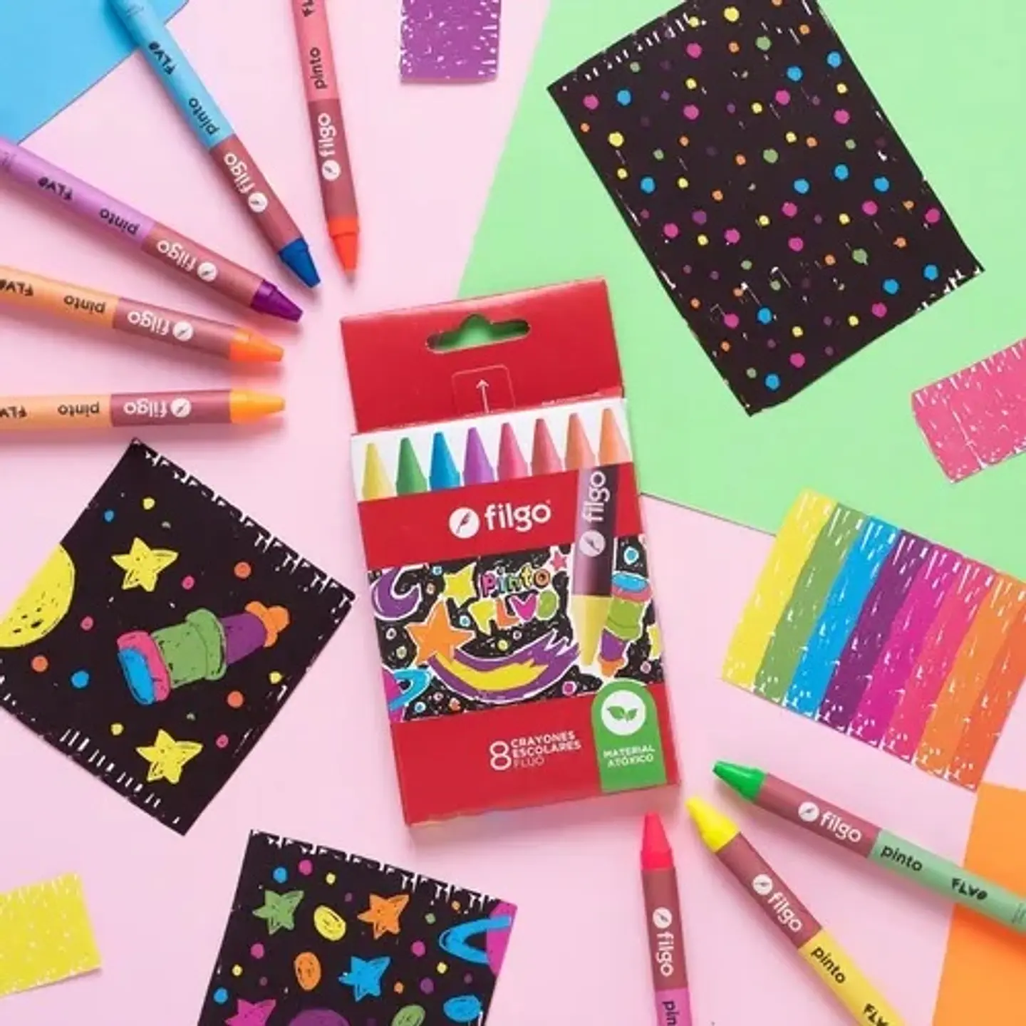 Crayones Filgo Pinto Fluo X8u 1