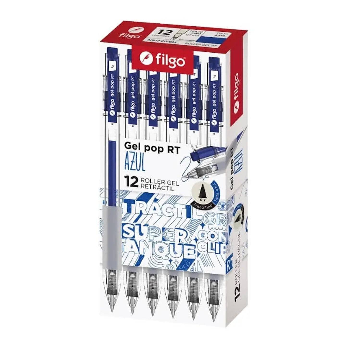 Boligrafo Filgo Retractil Gel Pop V/colores X12u 1