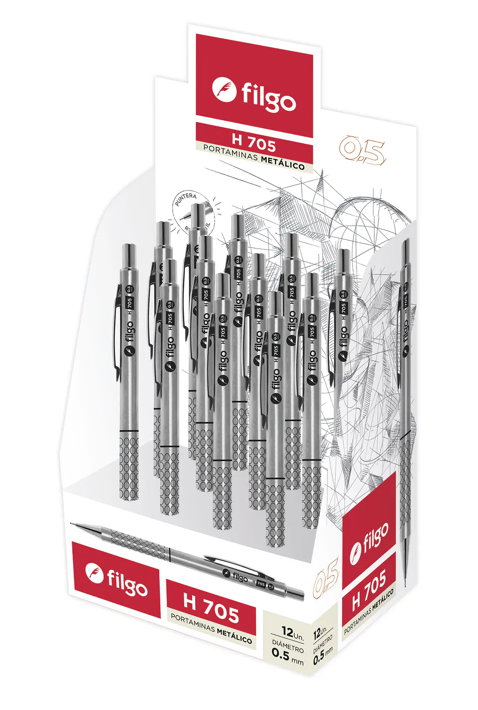 Portamina Filgo Metalico 0.5mm X12 1