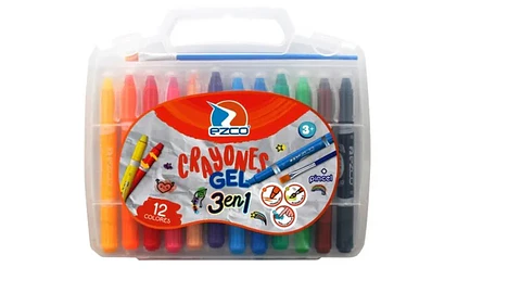 Crayones Ezco Valija Gel X 12 + Pincel