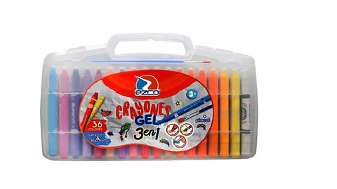 Crayones Ezco Valija Gel X 36 + Pincel