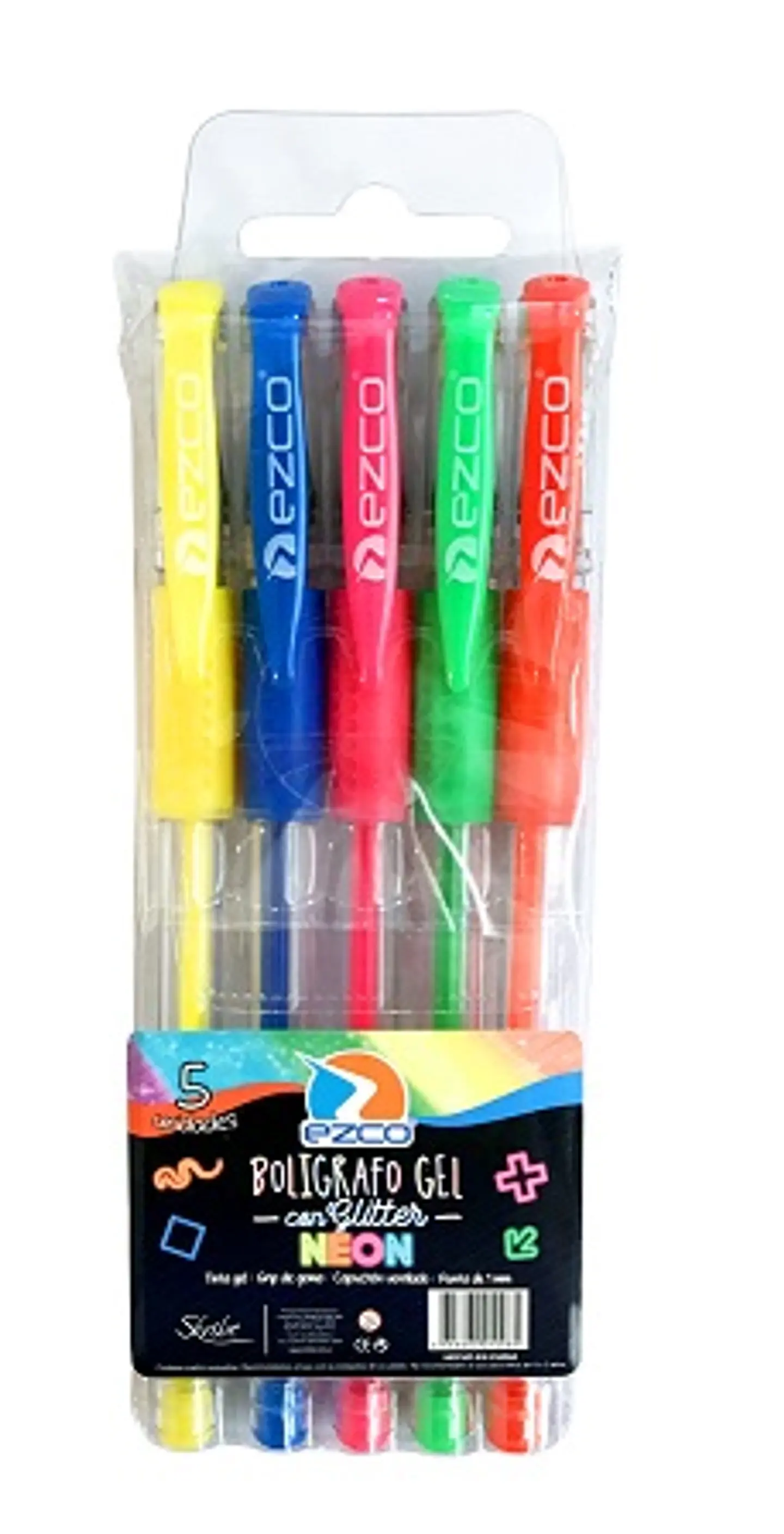 Boligrafo Ezco Gel Neon X 5u. 1