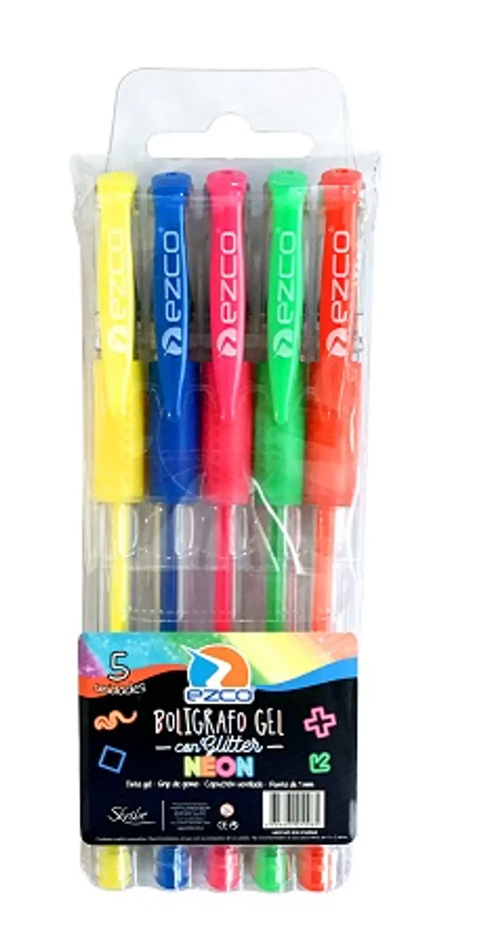 Boligrafo Ezco Gel Neon X 5u. 1