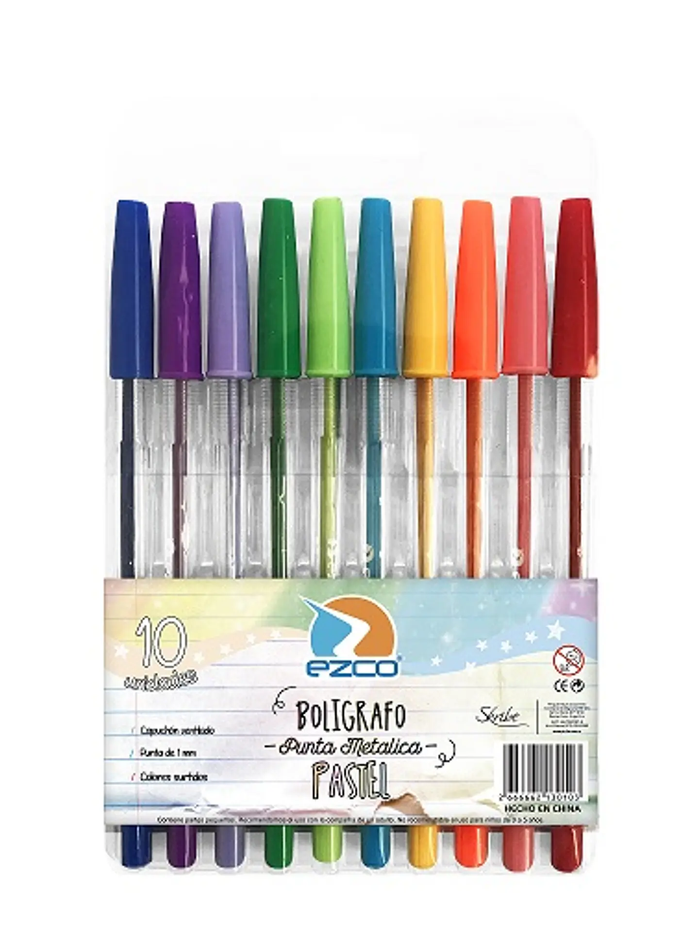 Boligrafo Ezco Pastel X 10u. 1