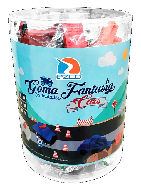 Goma De Borrar Ezco Cars Tubo X36u.