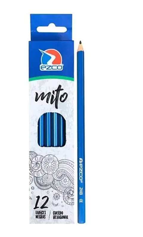 Lapiz Negro Grafito Ezco Mito 2hb X12u.