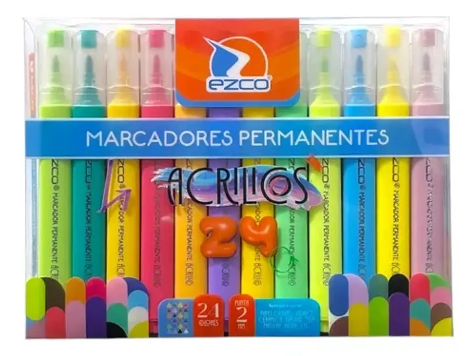 Marcadores Ezco Permanentes Acrilicos X24u 1