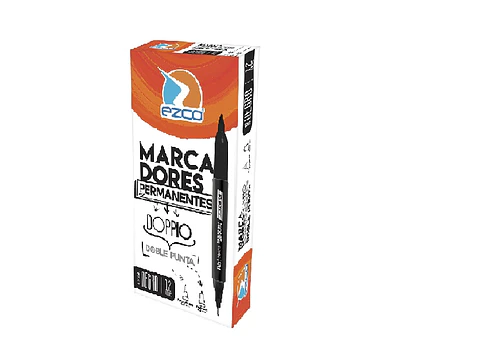 Marcador Ezco Permanente Doppio Doble Punta