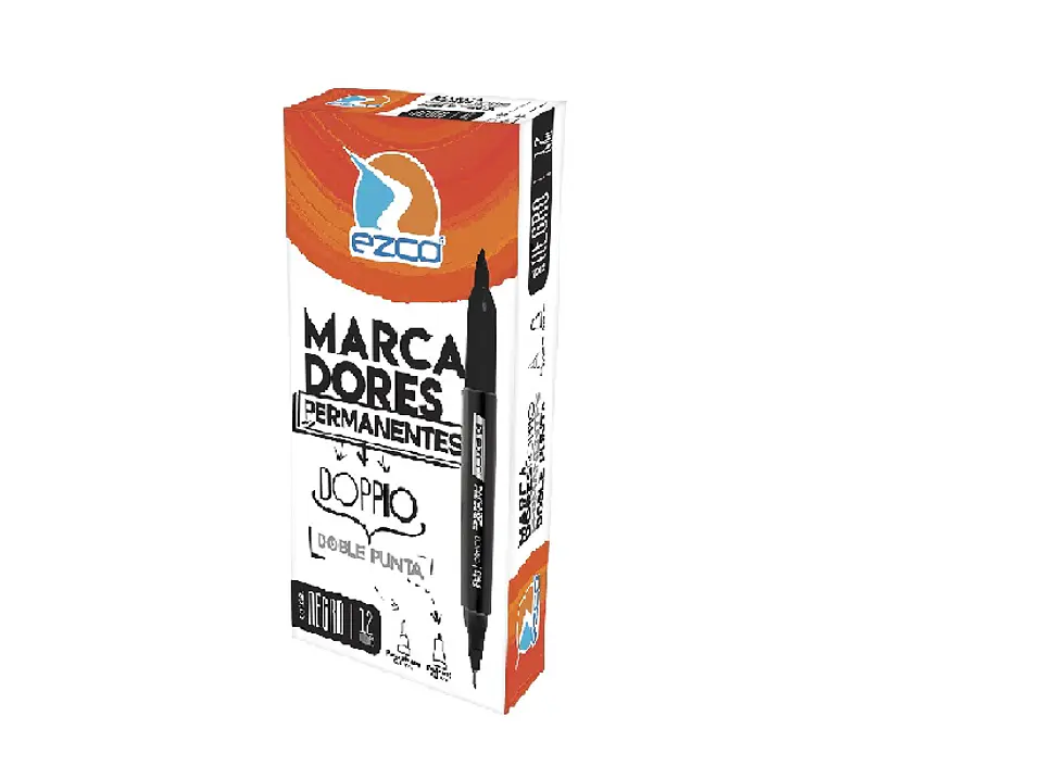 Marcador Ezco Permanente Doppio Doble Punta 1