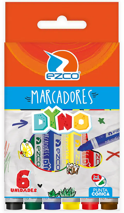 Marcadores Ezco Jumbo Dyno Punta Conica X6u