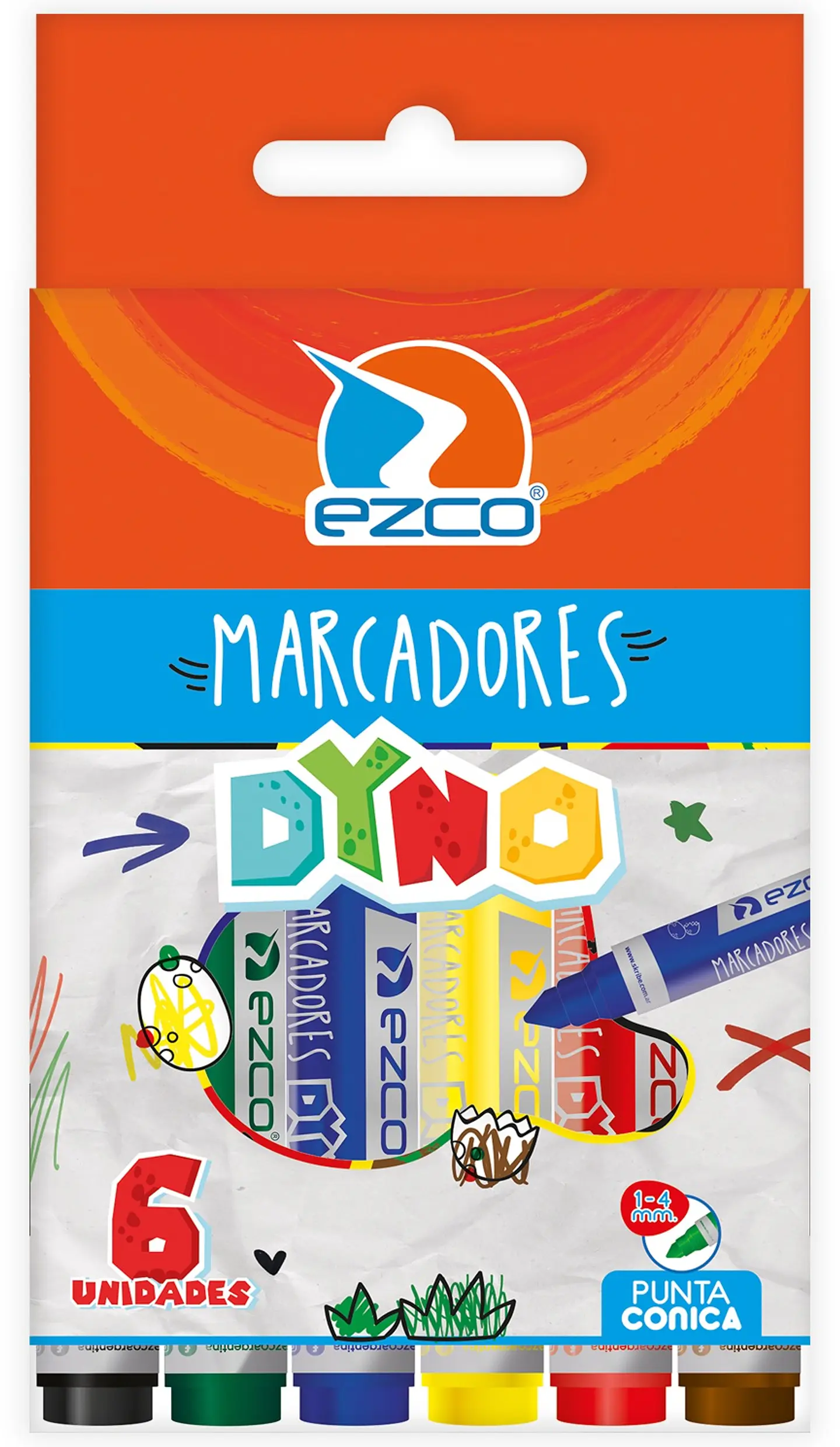 Marcadores Ezco Jumbo Dyno Punta Conica X6u 1