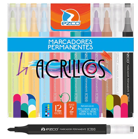 Marcadores Ezco Permanentes Acrilicos X12u