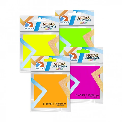 Notas Adhesivas Ezco 75x75x100 Neon C/u