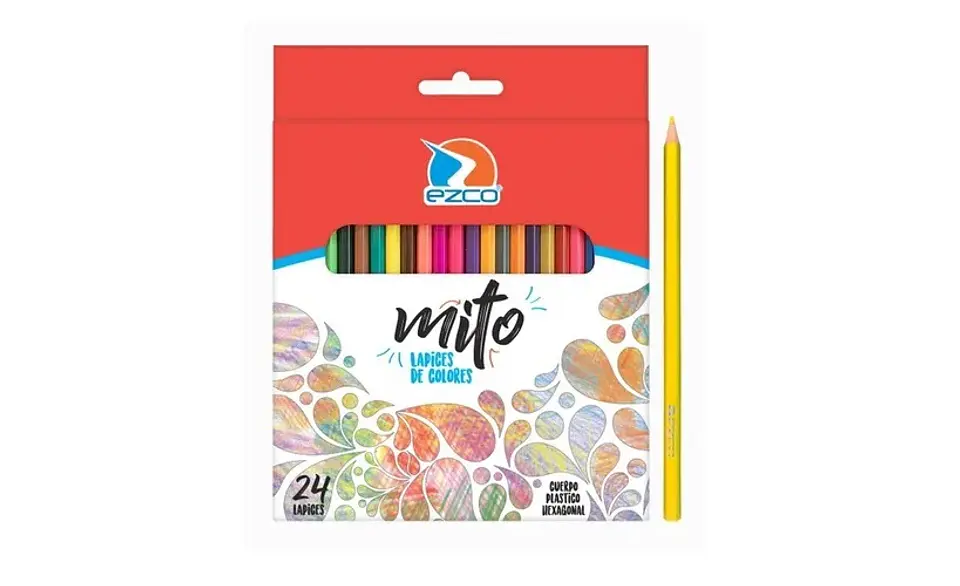 Lapiz Color Ezco Mito X24u. Largo Hexagonal 1