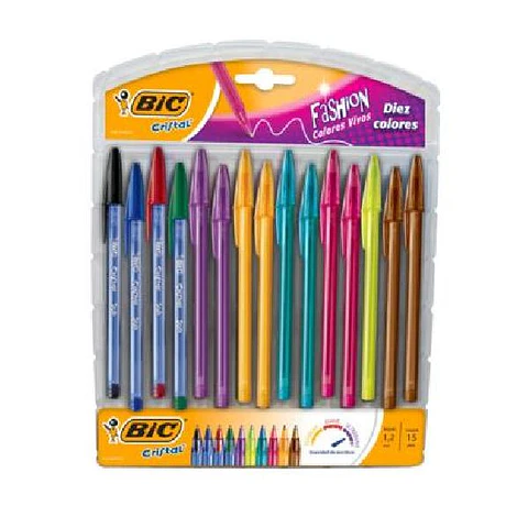 Bolígrafo Bic Fashion 1.2 Bl X15 Surtido
