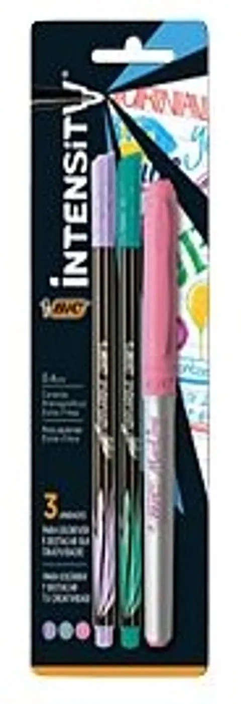 Kit Intensity Bic + Marcadores Permanente Pastel X3u