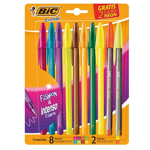 Bolígrafo Bic Fashion Bl X10 (8+2 Intenso Neon Gratis)