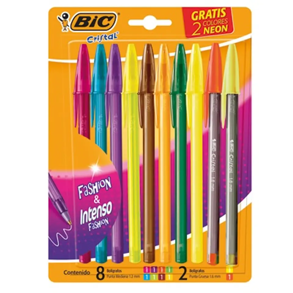 Bolígrafo Bic Fashion Bl X10 (8+2 Intenso Neon Gratis) 1