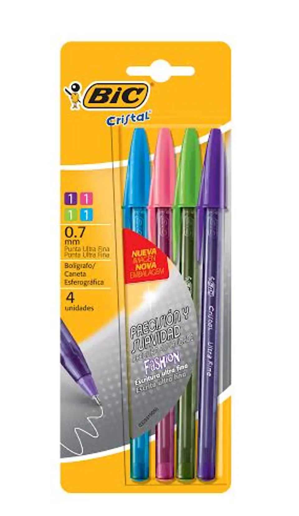 Bolígrafo Bic Precision Y Suavidad 0.7mm X4 1