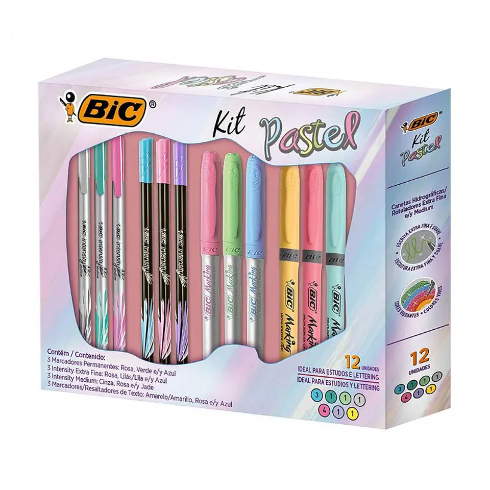 Kit Tonos Pasteles Bic 12u. 1