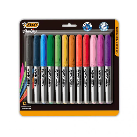 Marcador Bic Marking Permanente Blister X12u. V/colores