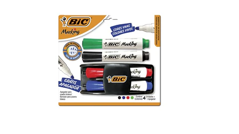 Borrador Bic De Pizarra + 4 Marcadores