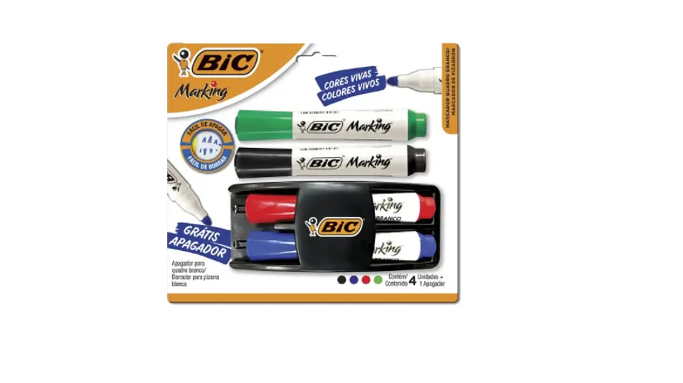 Borrador Bic De Pizarra + 4 Marcadores 1