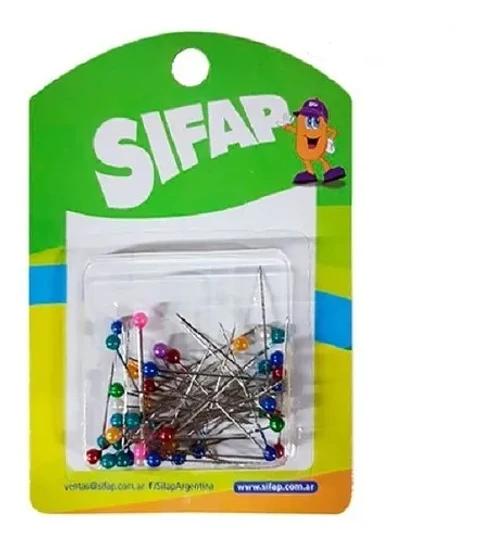 Alfiler Sifap Cabeza Plastica En Caja X 50u.
