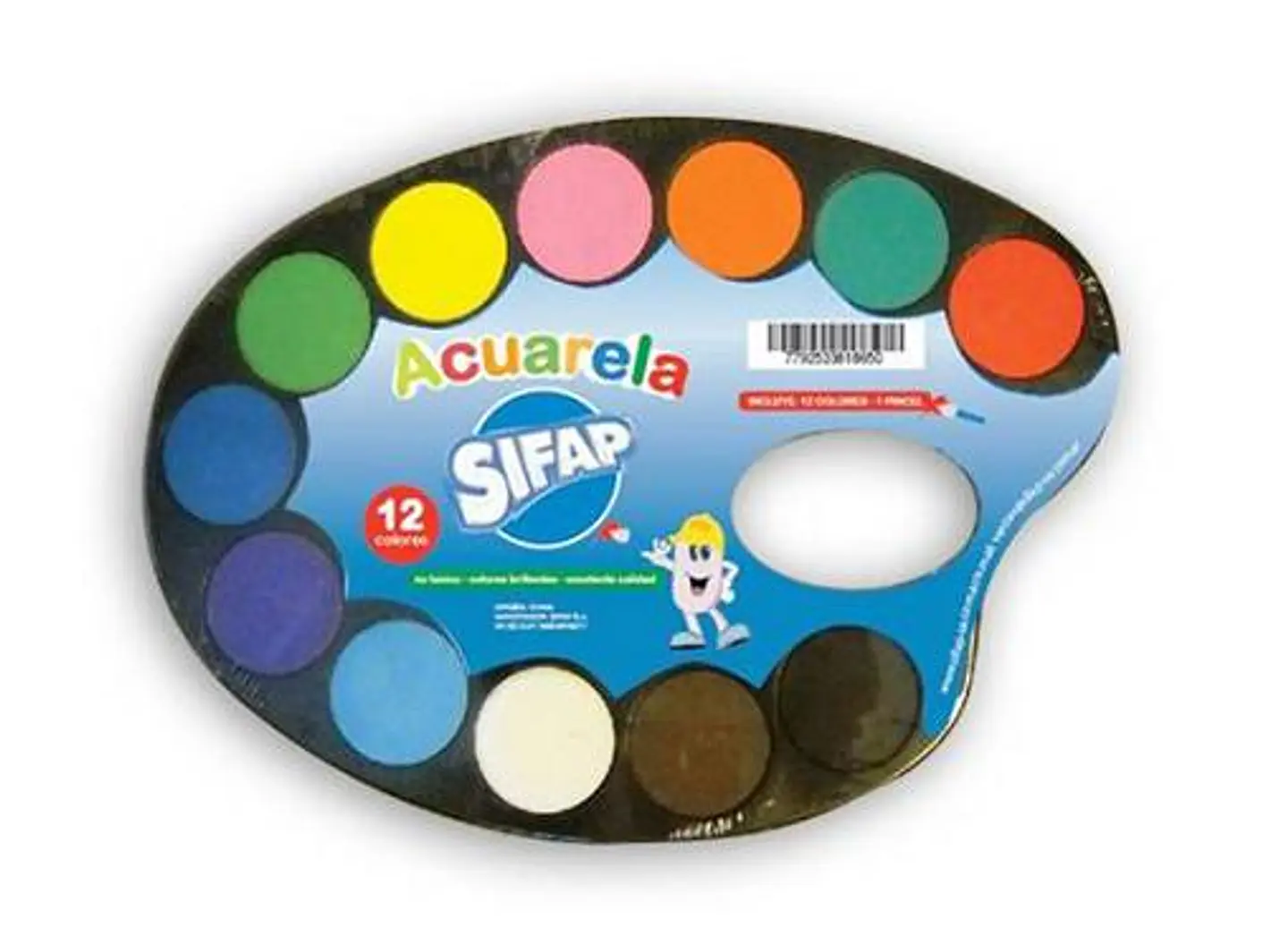 Acuarela Sifap X 12 Colores + Pincel 1